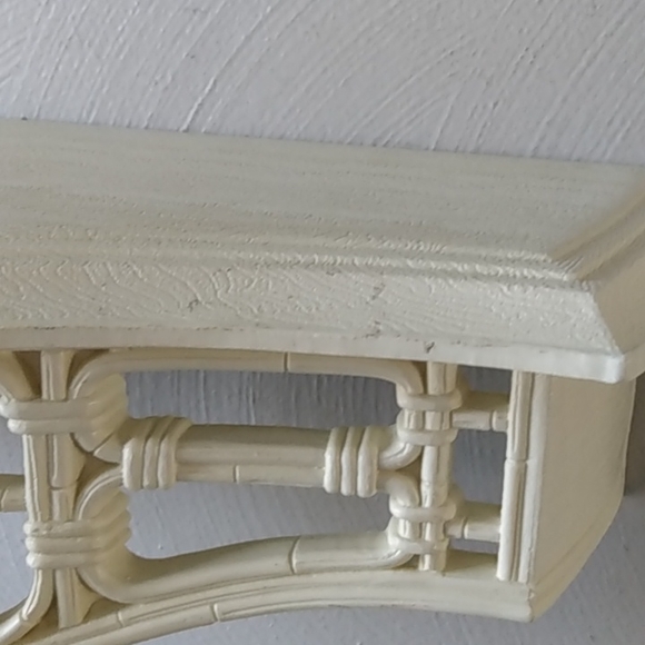 Homco white faux wicker mirror & shelf - Picture 8 of 16